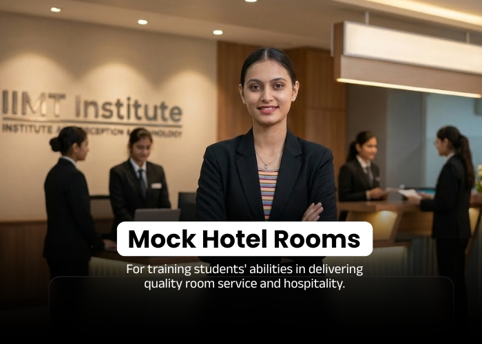 Mock Hotel Rooms — for training students' abilities in delivering quality room service and hospitality at IIMT Haldwani
