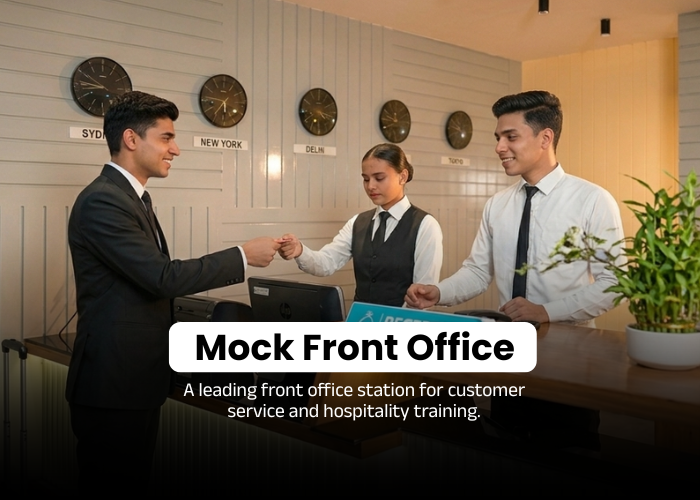 Mock Front Office — a leading front office station for customer service and hospitality training at IIMT Haldwani