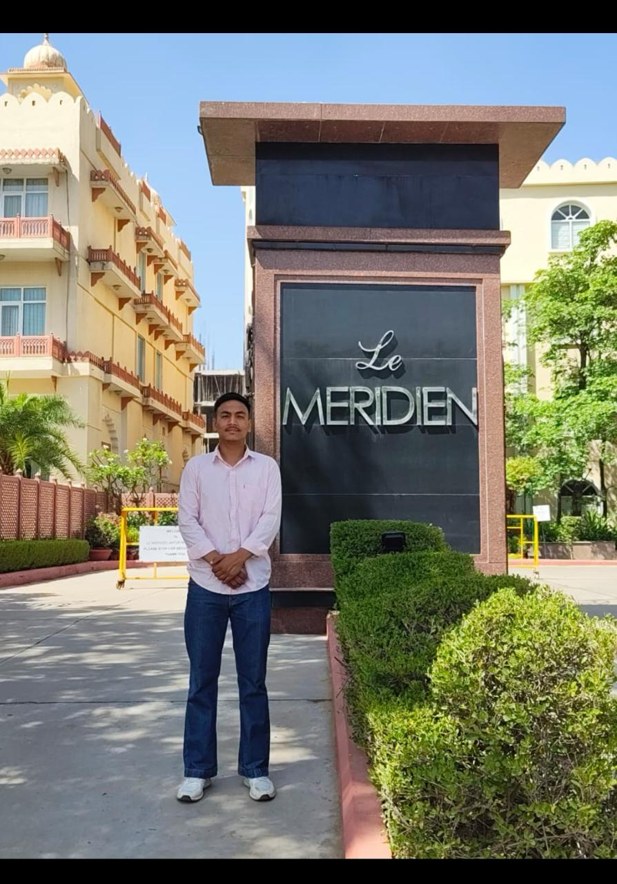 Student Chandan Koranga placement proof at Le Meridien Jaipur Resort & Spa